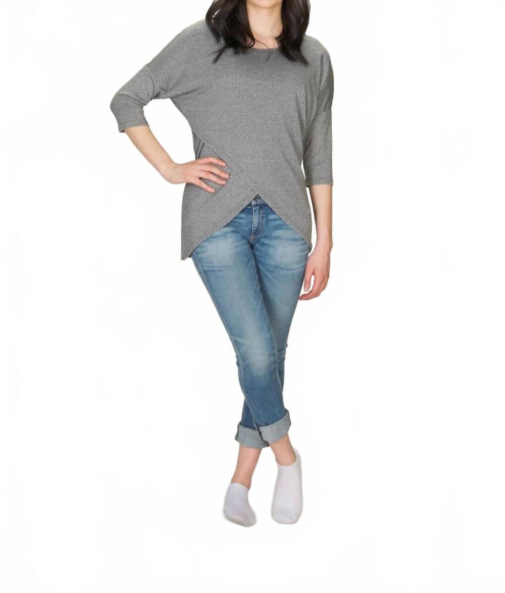 NEW PAPILLON textured layered sweater with zip details in grey